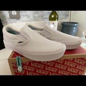 White Slip On Vans